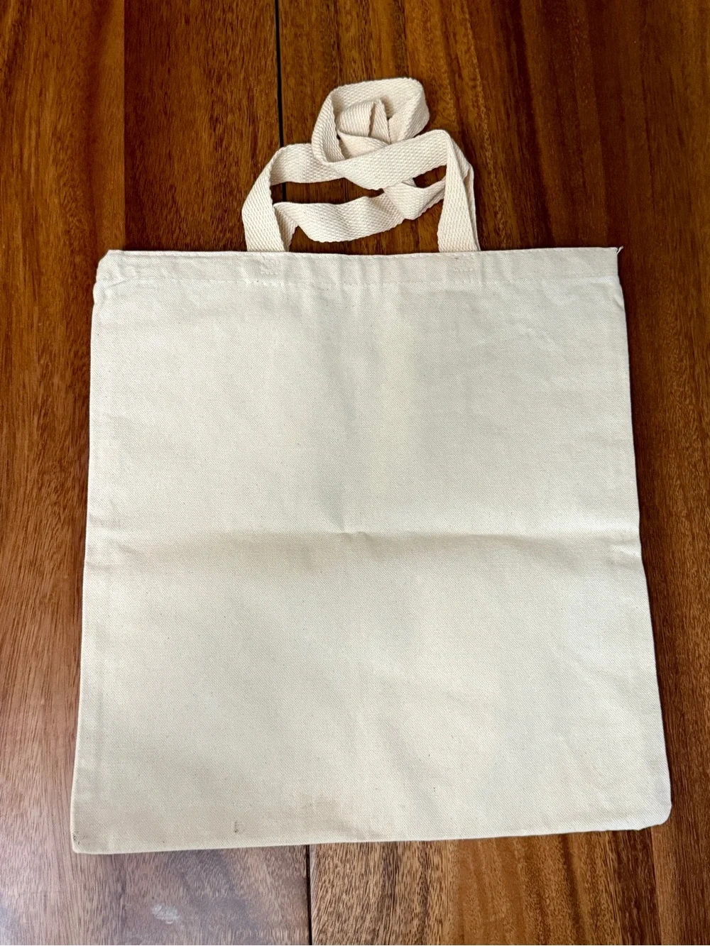 Canvas Tote Bag - Cream with Blue Print for The Flour Shop in Easton, Maryland